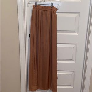 Peach silk maxi skirt!